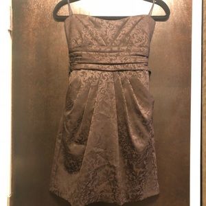 Boutique brown above knee strapless dress